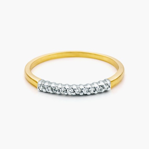 Pierścionek SAVICKI: dwukolorowe złoto, z diamentami